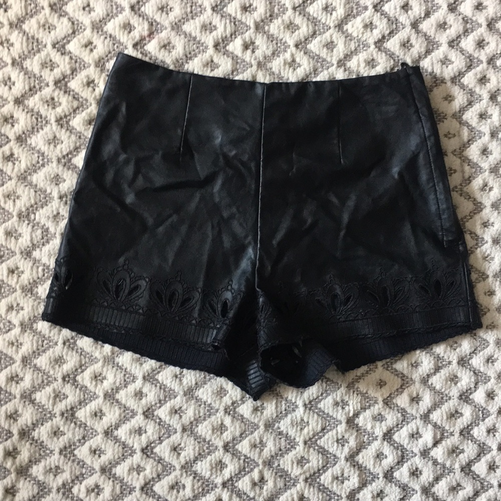 H&M Divided high rise faux-leather shorts